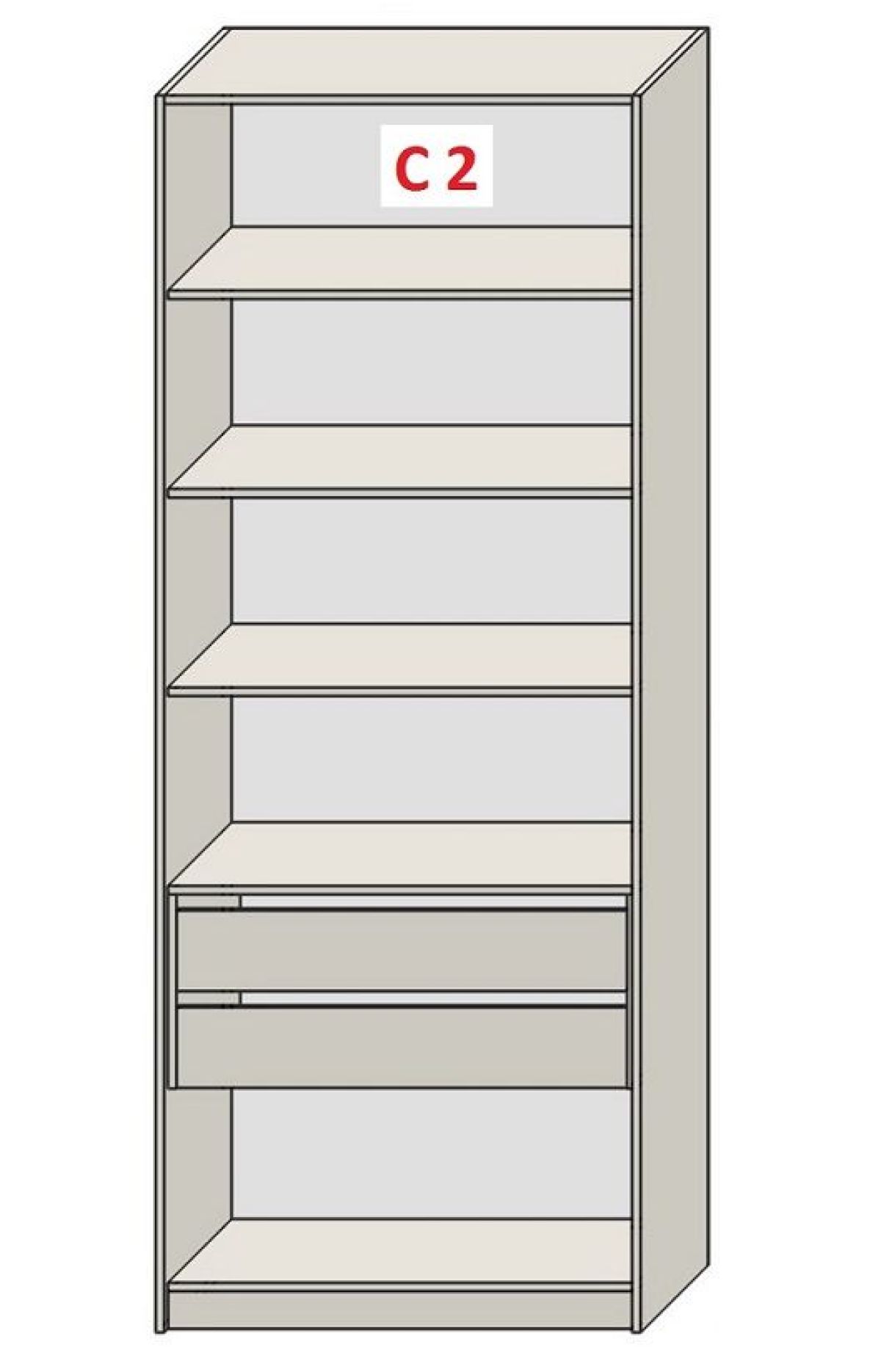 Шкаф СТАНДАРТ С1 без ящика серия "ГЕСТИЯ" (Бело-серый/Дуб Небраска натуральный ) 800*520*2300 | фото 6