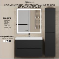 Тумба под раковину Uperwood Tanos 50 см, подвесная, черная матовая | фото 13