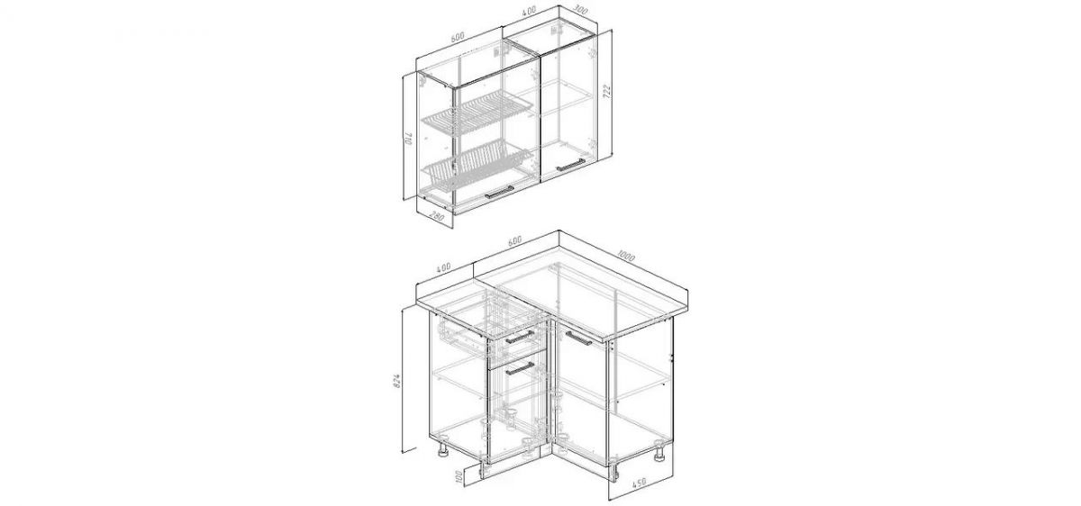 Кухонный гарнитур Белый Глянец 1000*1000 (Стол. 38мм) | фото 2