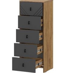 БАЙКАЛ Комод (5 ящиков) Графит/Дуб золотой | фото 2