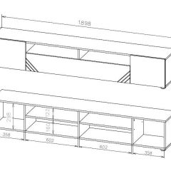 БАЙКАЛ Тумба для телевидеоаппаратуры (Графит/Дуб золотой) | фото 3