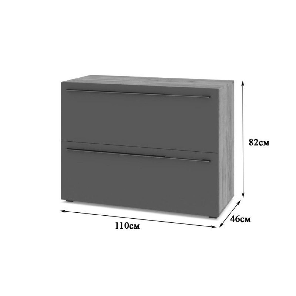 СТОУН С81 Комод (серый дуб/белый) | фото 2