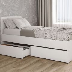 МОРИ КРМЯ 900.1/1 Кровать с нишей под ящики (настил) белый | фото 2