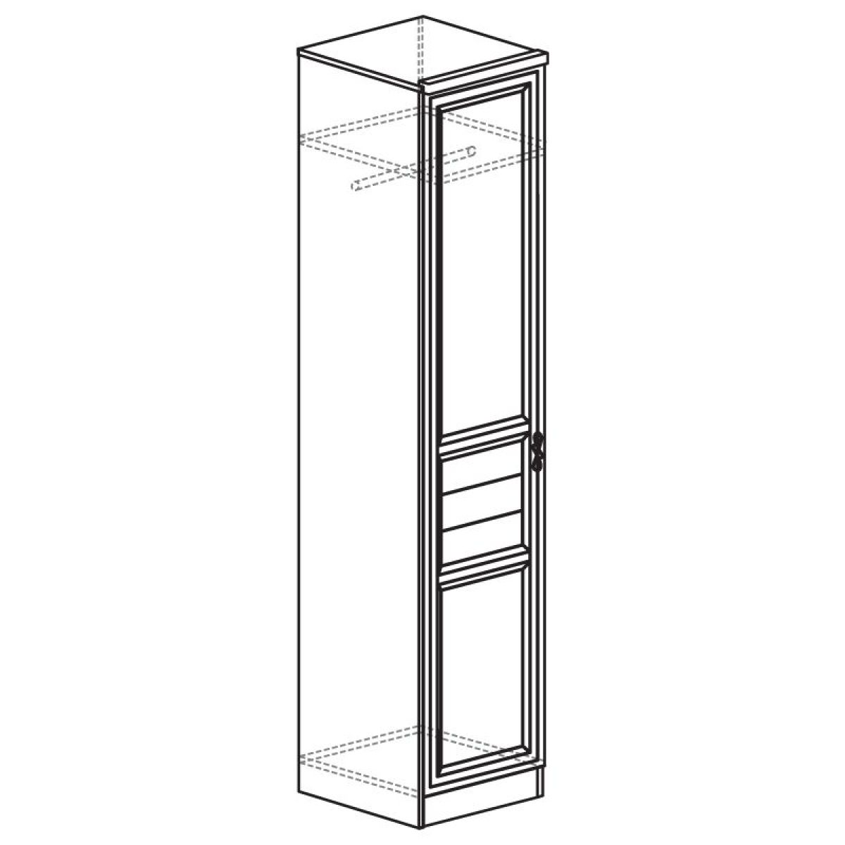 Шкаф для одежды 1-дверный с полками 41 Лира Нортон светлый | фото 2