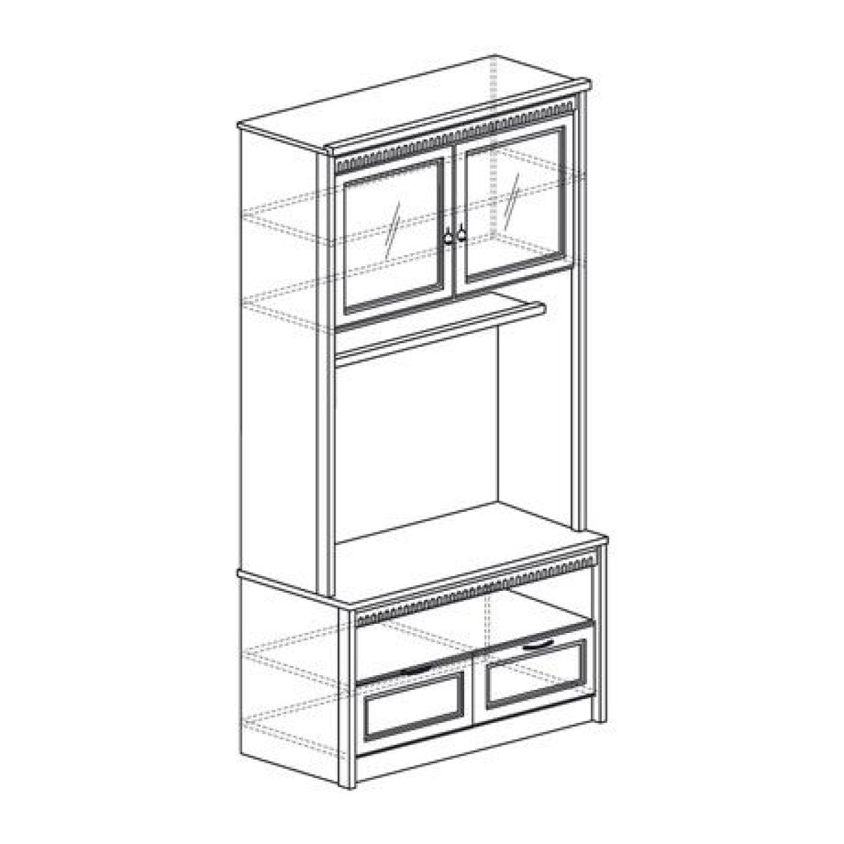 Шкаф многоцелевой №187 "Лючия" Дуб оксфорд серый | фото 2
